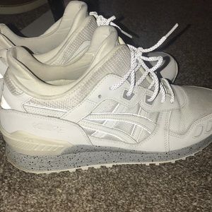 Custom ASICS white and grey with reflective laces
